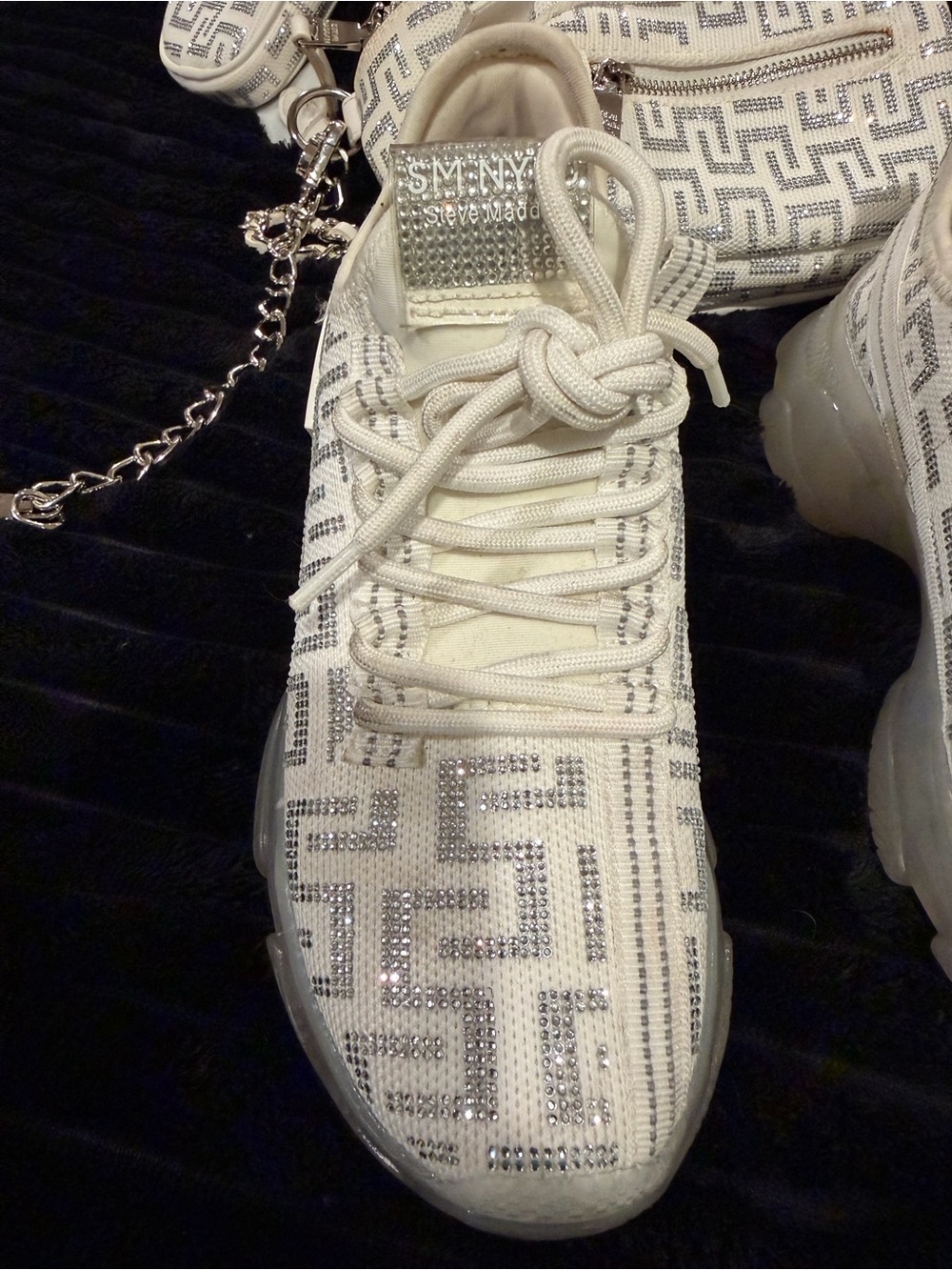 BMAXIMAS White Silver Crossbody Bag | Crossbody Bag & Lace-Up Sneakers SET - Picture 5 of 12
